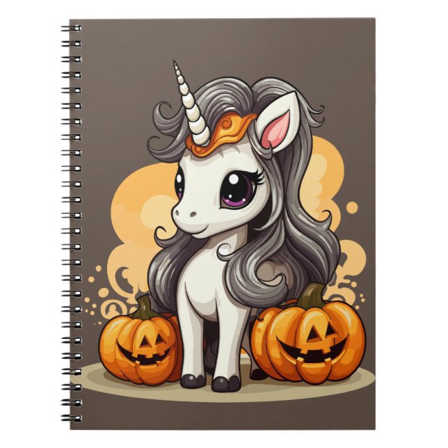 Magic Unicorn: Halloween Pumpkin Äventyr Anteckningsbok (Framsidan)
