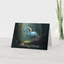 Magic Unicorn in Enchanted Forest Birthday