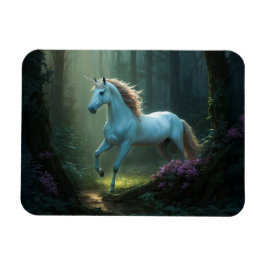 Magic Unicorn in Enchanted Forest Magnet