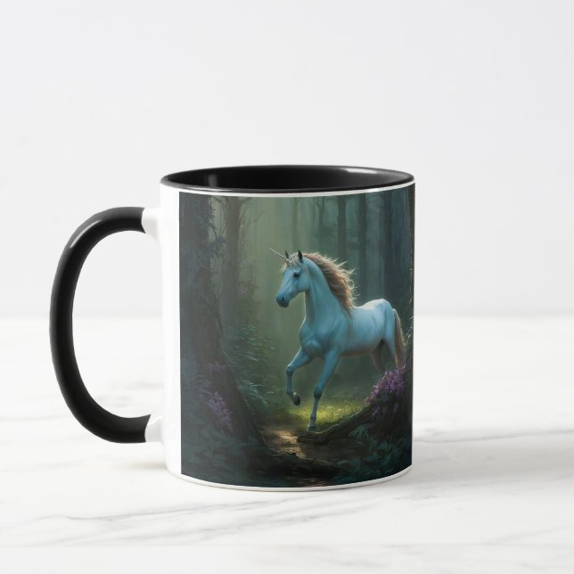 Magic Unicorn in Enchanted Forest Mugg (Vänster)