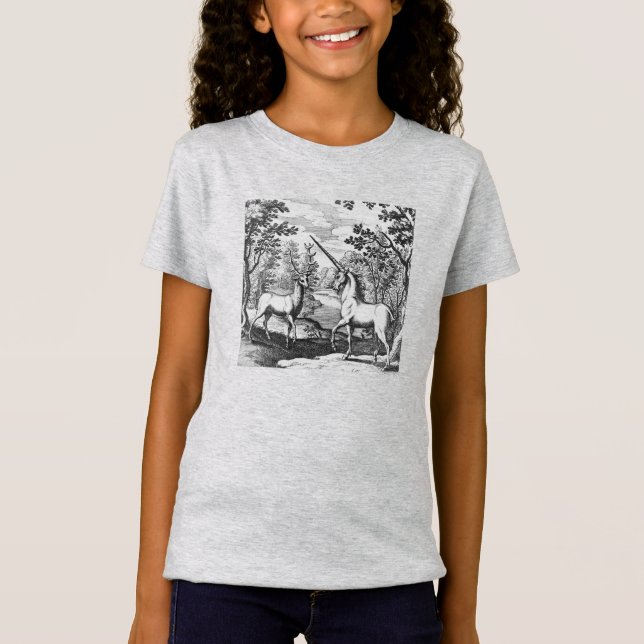 Magic Unicorn in Forest T-shirt (Framsida)