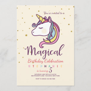 Magic Unicorn-inbjudan Inbjudningar