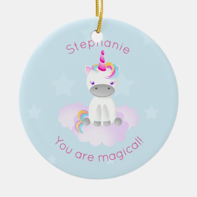 Magic Unicorn Julgransprydnad Keramik (Framsidan)