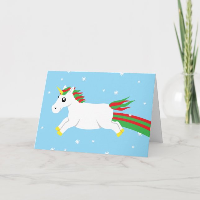 Magic Unicorn-julkort för Helgdag Helgkort (Framsida)