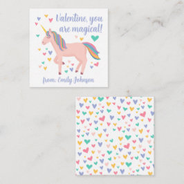 Magic Unicorn Kids Classroom Valentine Card Anteckningskort