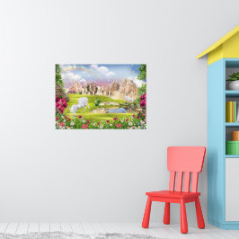 Magic Unicorn Kingdom - Fantasy Castle Ligcape Poster