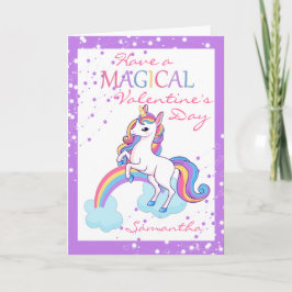 Magic Unicorn lila Valentine Day Kort