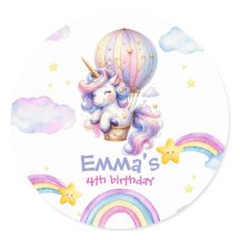 Magic Unicorn Luftballong Birthday Stickers