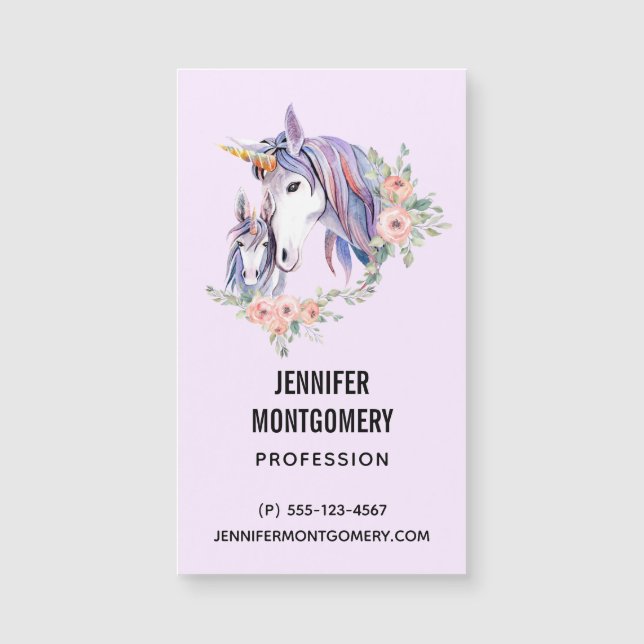 Magic Unicorn Mamma & Baby Watercolor (Framsida)