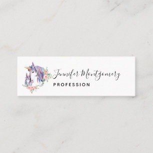 Magic Unicorn Mamma & Baby Watercolor Mini Visitkort