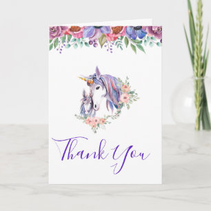 Magic Unicorn Mamma & Baby Watercolor Tack Kort