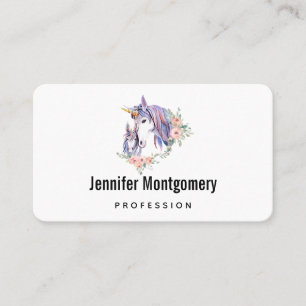 Magic Unicorn Mamma & Baby Watercolor Visitkort