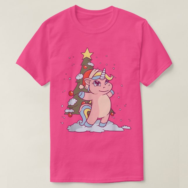 Magic Unicorn med Julgran T Shirt (Design framsida)
