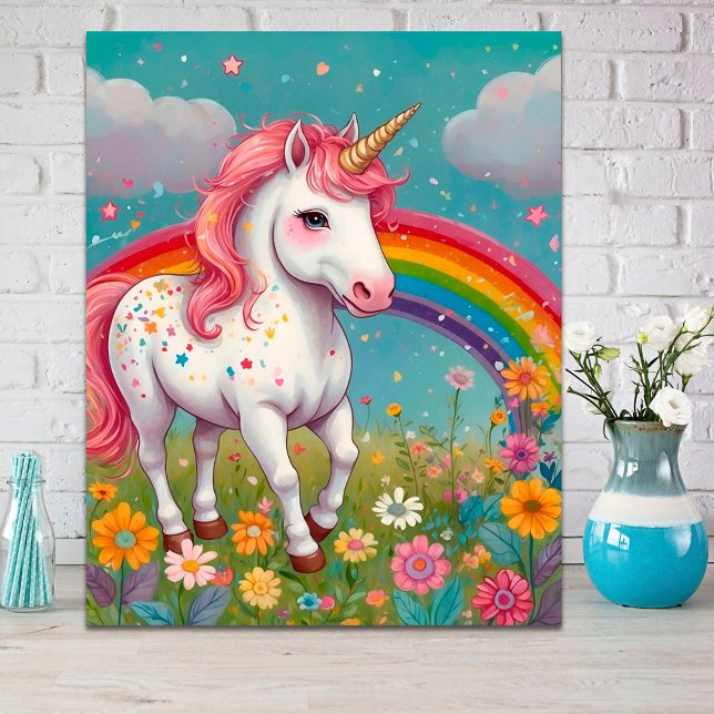 Magic Unicorn med Rainbow Kids Room Poster (Skapare uppladdad)