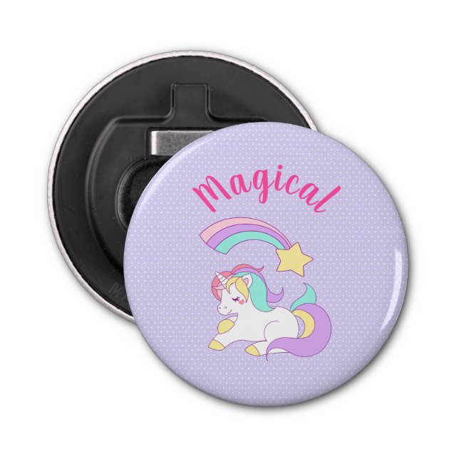 Magic Unicorn med Rainbow Shooting Star Flasköppnare (Framsidan)