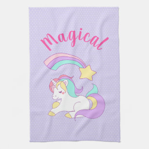 Magic Unicorn med Rainbow Shooting Star Kökshandduk