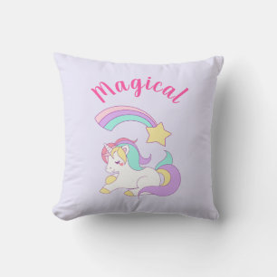 Magic Unicorn med Rainbow Shooting Star Kudde