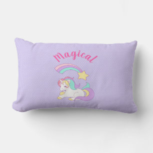 Magic Unicorn med Rainbow Shooting Star Lumbarkudde