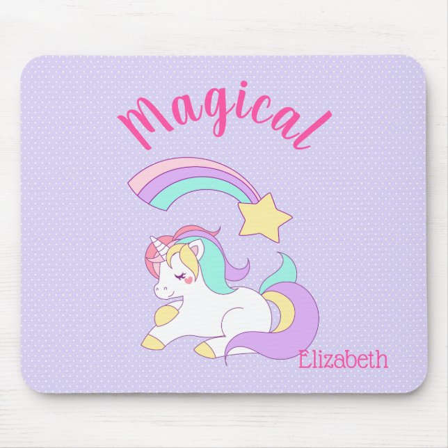 Magic Unicorn med Rainbow Shooting Star Musmatta (Framsidan)