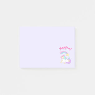 Magic Unicorn med Rainbow Shooting Star Post-it Block