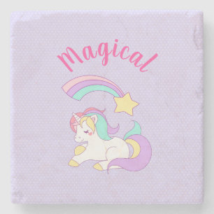 Magic Unicorn med Rainbow Shooting Star Stenunderlägg