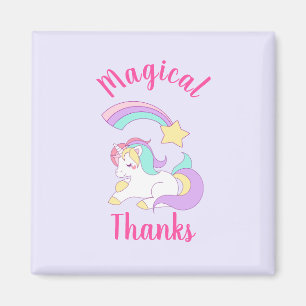 Magic Unicorn med regnbåge - tack Magnet