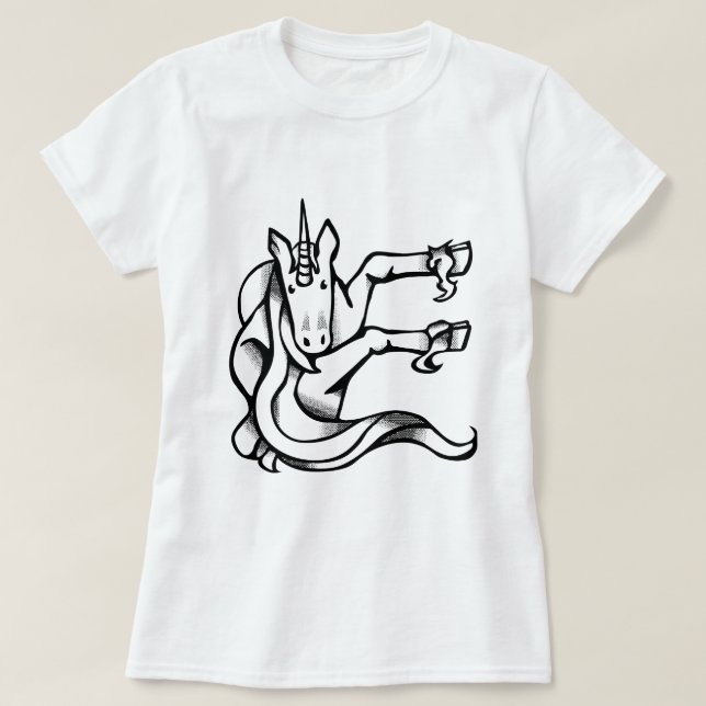 Magic Unicorn Monogram E Cute T-shirt (Design framsida)