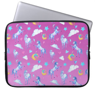 Magic Unicorn Mönster Watercolor Fantasy Design Laptop Fodral