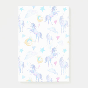 Magic Unicorn Mönster Watercolor Fantasy Design Post-it Block