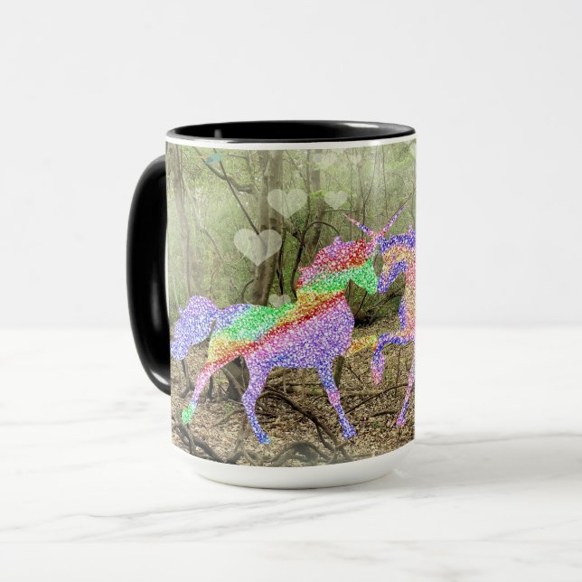 Magic Unicorn Mugg med Forest (Framsida vänster)