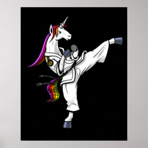 Magic Unicorn Ninja Karate Funny Martial Arts Poster