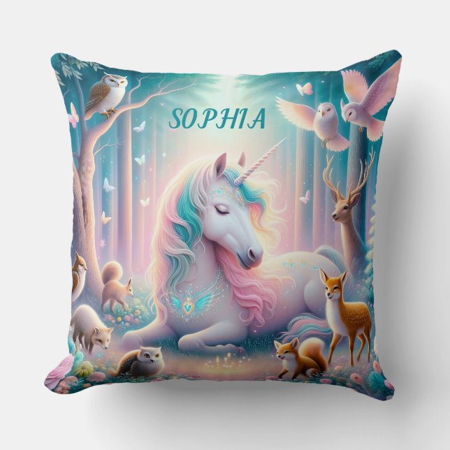 Magic Unicorn, Nursery Baby/ Kids eget namn Kudde (Framsida)
