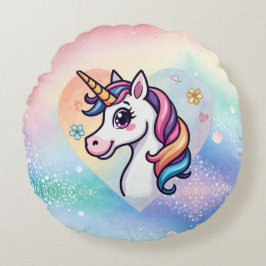 Magic Unicorn Nursery Pillow Rund Kudde