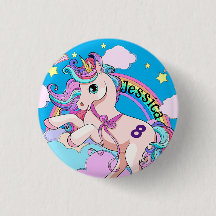 Magic Unicorn Party badge Button