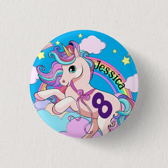 Magic Unicorn Party badge Button Knapp (Framsida)