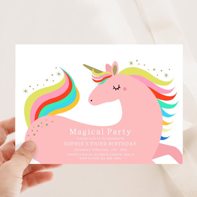Magic Unicorn Party-inbjudan Inbjudningar (Skapare uppladdad)