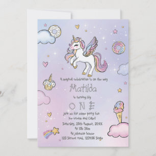 Magic Unicorn party Inbjudningar