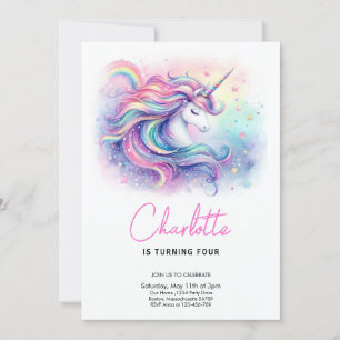 Magic Unicorn Party, vilken ålder som helst Inbjudningar