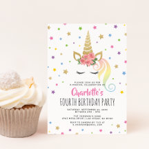 Magic Unicorn Pastel Guld Fairytale Birthday