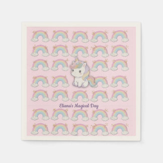 Magic Unicorn Pastel Rainbow Party Pappersservett