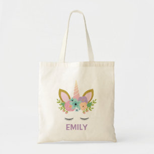 Magic Unicorn Personlig namn glitter girly Tygkasse