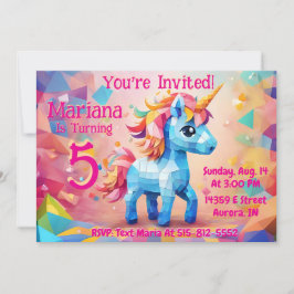Magic Unicorn Pinata Birthday-inbjudan Inbjudningar