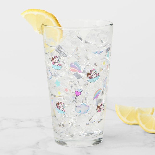 Magic Unicorn Princess Rinbow mönster gradient Glaskopp (Framsida Ice)