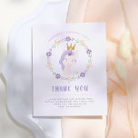 Magic Unicorn Princess | Tack vid födelsedag Vykort<br><div class="desc">Skapa din egen anpassningsbar Magic Unicorn Princess | Tack på födelsedagen. Du har använt de här mallarna i Cali Graphics. Den här söta designen har en rosa unicorn med lila hår och guld glitter krona i en viskisk blommigt. På motsatt sida finns en bild från Faux guld glitter, du kan...</div>