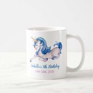 Magic Unicorn Rainbow 5:e Födelsedagsfesten Kaffemugg