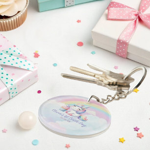 Magic Unicorn Rainbow Birthday Acrylic Keychain