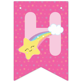 Magic Unicorn Rainbow Birthday buntbanderoll Vimplar