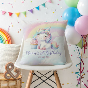 Magic Unicorn Rainbow Birthday Dekorativ kudde