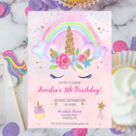 Magic Unicorn Rainbow Birthday-inbjudan Inbjudningar