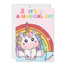 Magic Unicorn Rainbow Birthday-inbjudan